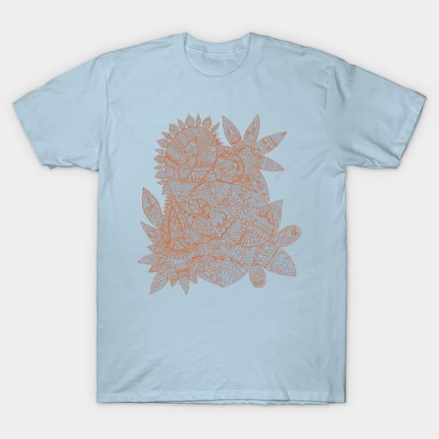 Paisley Mandala Doodle - Blue T-Shirt by MitaDreamDesign